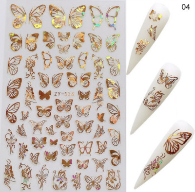 Butterfly küünekleebised, 3D isekleepuvad lillelised, lillelised küünekleebised, küünetarbed, liblikakleebised