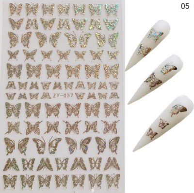 Butterfly küünekleebised, 3D isekleepuvad lillelised, lillelised küünekleebised, küünetarbed, liblikakleebised