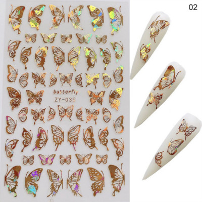 Butterfly küünekleebised, 3D isekleepuvad lillelised, lillelised küünekleebised, küünetarbed, liblikakleebised
