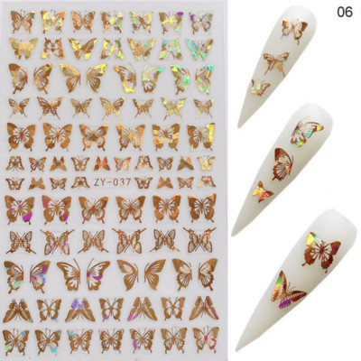 Butterfly küünekleebised, 3D isekleepuvad lillelised, lillelised küünekleebised, küünetarbed, liblikakleebised