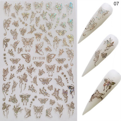 Butterfly küünekleebised, 3D isekleepuvad lillelised, lillelised küünekleebised, küünetarbed, liblikakleebised