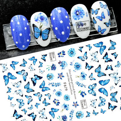 Butterfly küünekleebised, 3D isekleepuvad lillelised, lillelised küünekleebised, küünetarbed, liblikakleebised