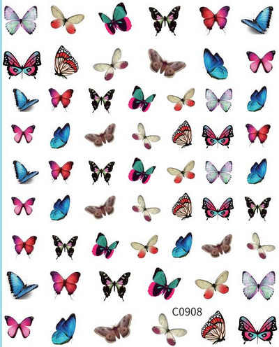 Butterfly küünekleebised, 3D isekleepuvad lillelised, lillelised küünekleebised, küünetarbed, liblikakleebised