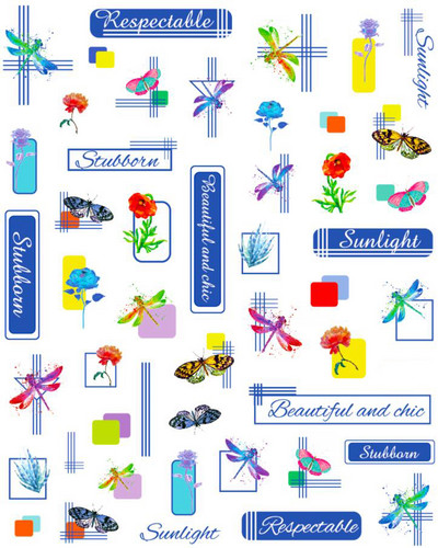 Butterfly küünekleebised, 3D isekleepuvad lillelised, lillelised küünekleebised, küünetarbed, liblikakleebised