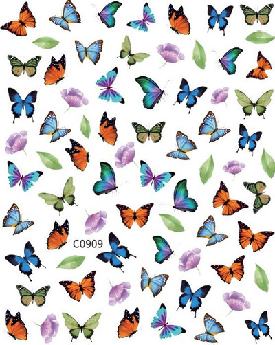 Butterfly küünekleebised, 3D isekleepuvad lillelised, lillelised küünekleebised, küünetarbed, liblikakleebised