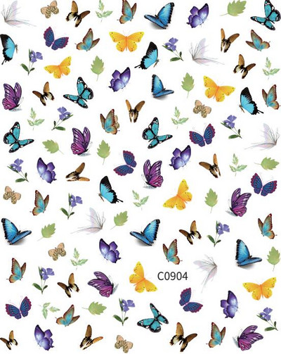 Butterfly küünekleebised, 3D isekleepuvad lillelised, lillelised küünekleebised, küünetarbed, liblikakleebised