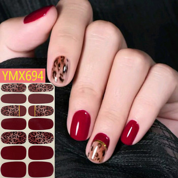 14 Tips Leopard Print Μικτά Αυτοκόλλητα Νυχιών Πλήρες Κάλυμμα Ταινίες Νυχιών DIY Αυτοκόλλητα Μόδας Αυτοκόλλητα Σκίσιμο για Καλλιτεχνικά Νύχια