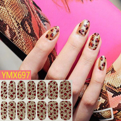 14 Tips Leopard Print Μικτά Αυτοκόλλητα Νυχιών Πλήρες Κάλυμμα Ταινίες Νυχιών DIY Αυτοκόλλητα Μόδας Αυτοκόλλητα Σκίσιμο για Καλλιτεχνικά Νύχια