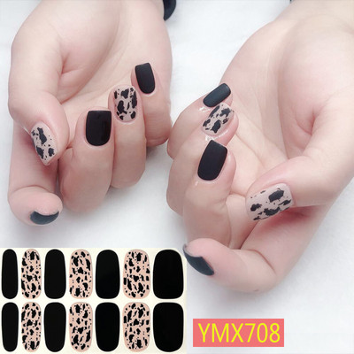 14 Tips Leopard Print Μικτά Αυτοκόλλητα Νυχιών Πλήρες Κάλυμμα Ταινίες Νυχιών DIY Αυτοκόλλητα Μόδας Αυτοκόλλητα Σκίσιμο για Καλλιτεχνικά Νύχια