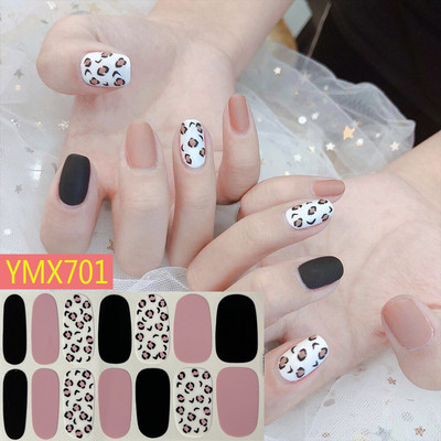 14 Tips Leopard Print Μικτά Αυτοκόλλητα Νυχιών Πλήρες Κάλυμμα Ταινίες Νυχιών DIY Αυτοκόλλητα Μόδας Αυτοκόλλητα Σκίσιμο για Καλλιτεχνικά Νύχια