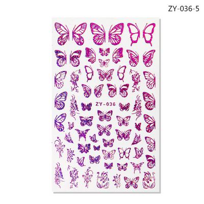12 τμχ Ολογραφικό Laser Butterfly 3D Nails Αυτοκόλλητο Χρώματα Χρυσό DIY Χαλκομανίες νυχιών Σχέδια για Μανικιούρ Νυχιών Διακοσμήσεις Σαλόνι