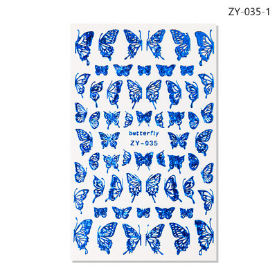 12 τμχ Ολογραφικό Laser Butterfly 3D Nails Αυτοκόλλητο Χρώματα Χρυσό DIY Χαλκομανίες νυχιών Σχέδια για Μανικιούρ Νυχιών Διακοσμήσεις Σαλόνι