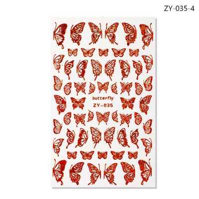 12 τμχ Ολογραφικό Laser Butterfly 3D Nails Αυτοκόλλητο Χρώματα Χρυσό DIY Χαλκομανίες νυχιών Σχέδια για Μανικιούρ Νυχιών Διακοσμήσεις Σαλόνι