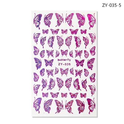 12 τμχ Ολογραφικό Laser Butterfly 3D Nails Αυτοκόλλητο Χρώματα Χρυσό DIY Χαλκομανίες νυχιών Σχέδια για Μανικιούρ Νυχιών Διακοσμήσεις Σαλόνι