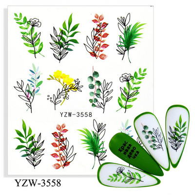 Tavaszi körömmatricák víz matricák körmökhöz csúszkák körömmatricák művészi matricák téli aranyos róka transzfer torta kis friss szilva