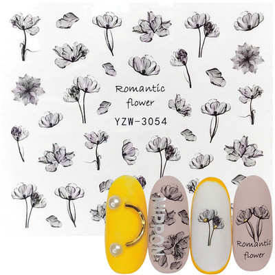 Tavaszi körömmatricák víz matricák körmökhöz csúszkák körömmatricák művészi matricák téli aranyos róka transzfer torta kis friss szilva