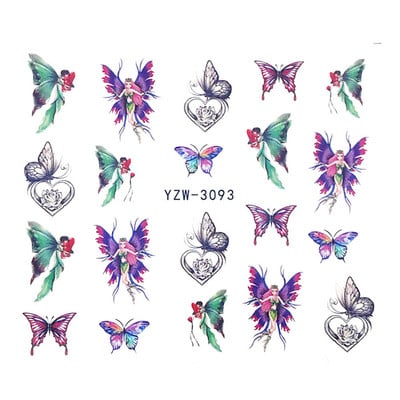 Tavaszi körömmatricák víz matricák körmökhöz csúszkák körömmatricák művészi matricák téli aranyos róka transzfer torta kis friss szilva