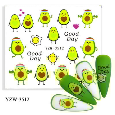 Tavaszi körömmatricák víz matricák körmökhöz csúszkák körömmatricák művészi matricák téli aranyos róka transzfer torta kis friss szilva