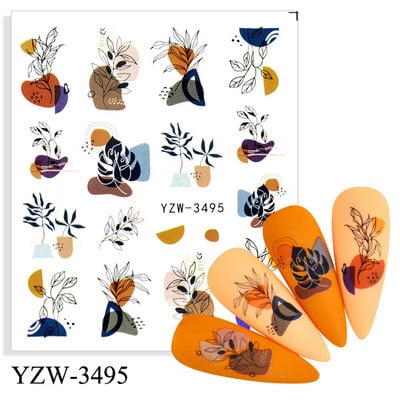 Tavaszi körömmatricák víz matricák körmökhöz csúszkák körömmatricák művészi matricák téli aranyos róka transzfer torta kis friss szilva