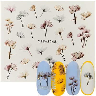 Tavaszi körömmatricák víz matricák körmökhöz csúszkák körömmatricák művészi matricák téli aranyos róka transzfer torta kis friss szilva