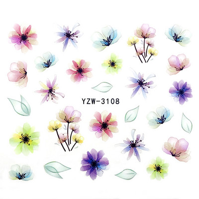 Tavaszi körömmatricák víz matricák körmökhöz csúszkák körömmatricák művészi matricák téli aranyos róka transzfer torta kis friss szilva