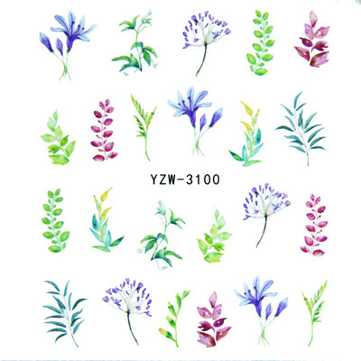 Tavaszi körömmatricák víz matricák körmökhöz csúszkák körömmatricák művészi matricák téli aranyos róka transzfer torta kis friss szilva