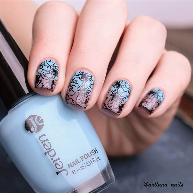 BeautyBigBang Πλάκες για σφράγιση νυχιών 6*6 εκ. Τετράγωνη δαντέλα λουλούδι Σφραγίδα για τα νύχια Πρότυπο Εικόνας Στένσιλ πλάκας για σφράγιση Καλούπι για τέχνη νυχιών