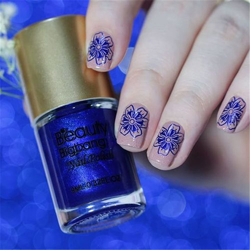 BeautyBigBang Πλάκες για σφράγιση νυχιών 6*6 εκ. Τετράγωνη δαντέλα λουλούδι Σφραγίδα για τα νύχια Πρότυπο Εικόνας Στένσιλ πλάκας για σφράγιση Καλούπι για τέχνη νυχιών