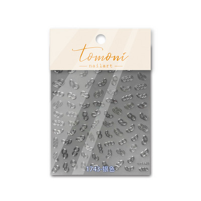 Ezüst sorozat mintás divat körömdísz matrica manikűr minták öntapadó körmök díszítő matrica MS-184