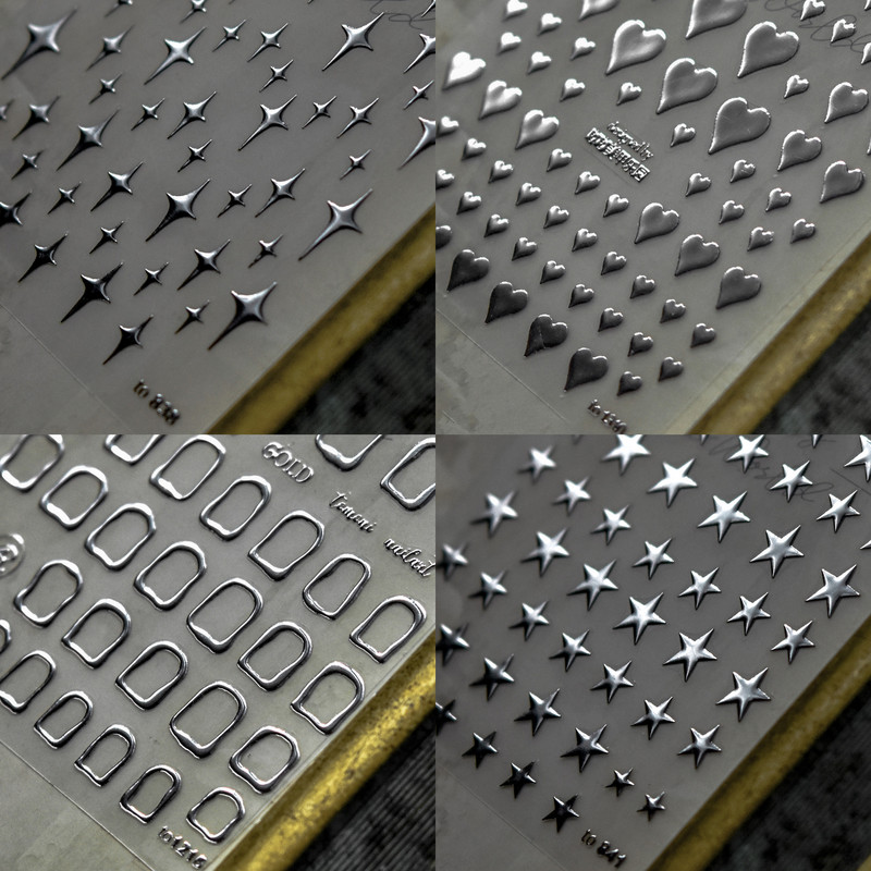 Ezüst sorozat mintás divat körömdísz matrica manikűr minták öntapadó körmök díszítő matrica MS-184