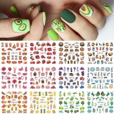 12 minta őszi levelek víz matricák körmök arany őszi matricák rajzfilm csúszkák fóliás körmök dekoráció manikűr LABN2365-2376