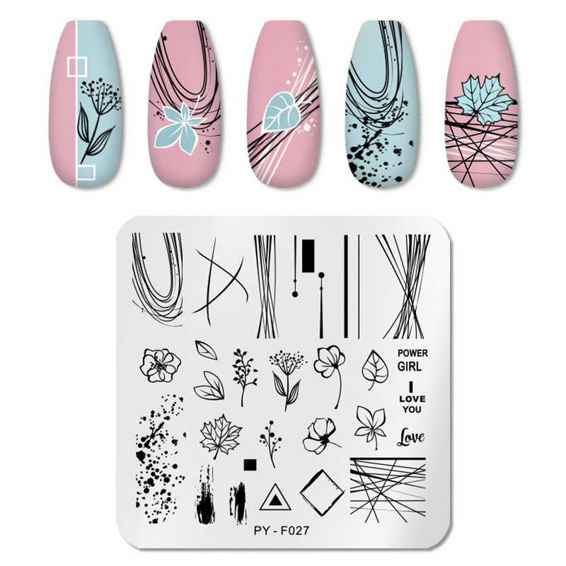 Különböző stílusok Stencil Nail Art matricák Dizájn Aranyos Virág Geome Nail Art készlet Barkácsolás dekoratív művészet Nail Safe Environme