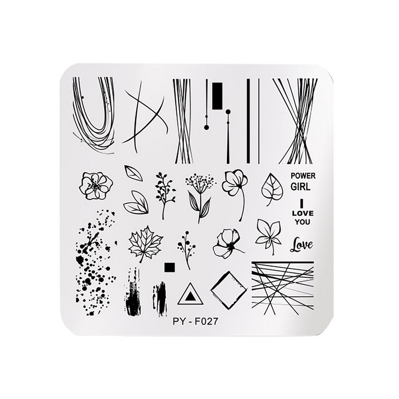 Különböző stílusok Stencil Nail Art matricák Dizájn Aranyos Virág Geome Nail Art készlet Barkácsolás dekoratív művészet Nail Safe Environme