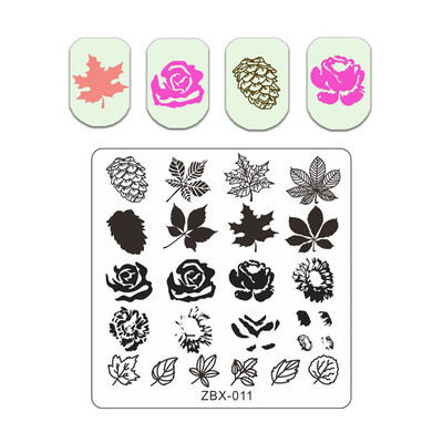 Graffiti tér körömdíszítés sablon állatkép virág levél körömbélyegző lemezek buborékvonal textúra rozsdamentes acél formalap