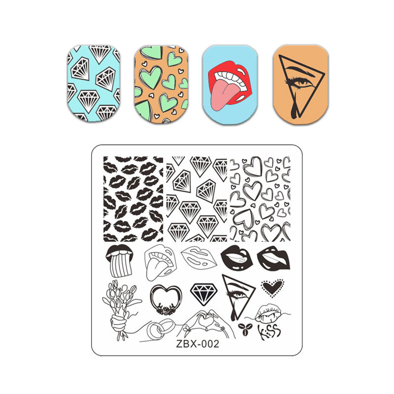 Graffiti tér körömdíszítés sablon állatkép virág levél körömbélyegző lemezek buborékvonal textúra rozsdamentes acél formalap