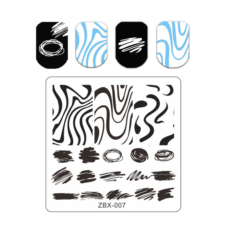 Graffiti tér körömdíszítés sablon állatkép virág levél körömbélyegző lemezek buborékvonal textúra rozsdamentes acél formalap