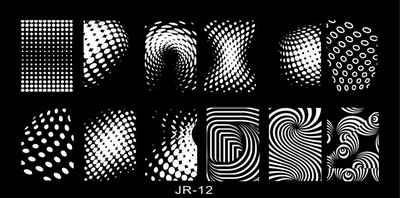 1 x 2021 új tervezésű körömsablon 12*6 cm-es fémsablon Konad Polish Geometry Designs Körömdíszítési bélyegzősablon JR01-30