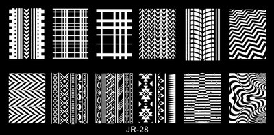 1 x 2021 új tervezésű körömsablon 12*6 cm-es fémsablon Konad Polish Geometry Designs Körömdíszítési bélyegzősablon JR01-30