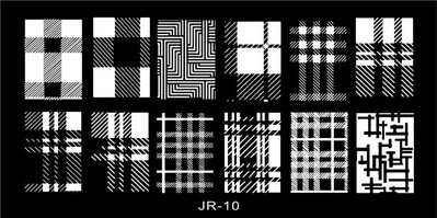 1 x 2021 új tervezésű körömsablon 12*6 cm-es fémsablon Konad Polish Geometry Designs Körömdíszítési bélyegzősablon JR01-30