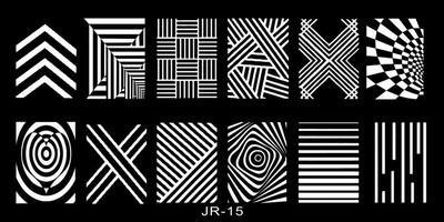 1 x 2021 új tervezésű körömsablon 12*6 cm-es fémsablon Konad Polish Geometry Designs Körömdíszítési bélyegzősablon JR01-30