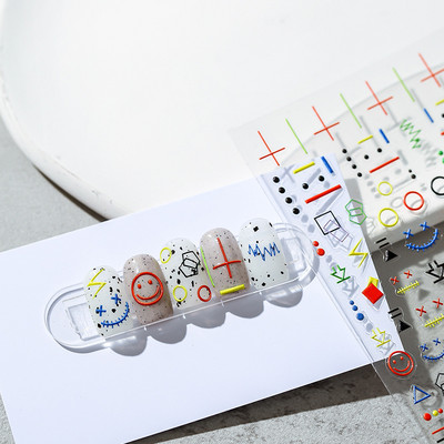 Akril gravírozott körömmatrica kék virágok Desgin öntapadó köröm transzfer csúszkák Pakolások manikűr fóliák Z0660