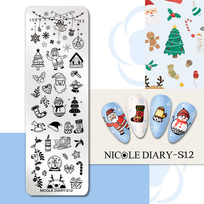 NICOLE NAPLÓ Halloween Bélyegzőlemezek Bélyegző Körömhöz Pumpkin Ghost Körömlakk Sablonok Minden manikűr köröm mintákhoz