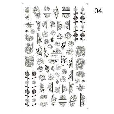 1 lap orosz szöveg 3D köröm matrica virág és betűátvivő csúszka Oroszország szavak köröm matricák manikűr tetoválás dekoráció