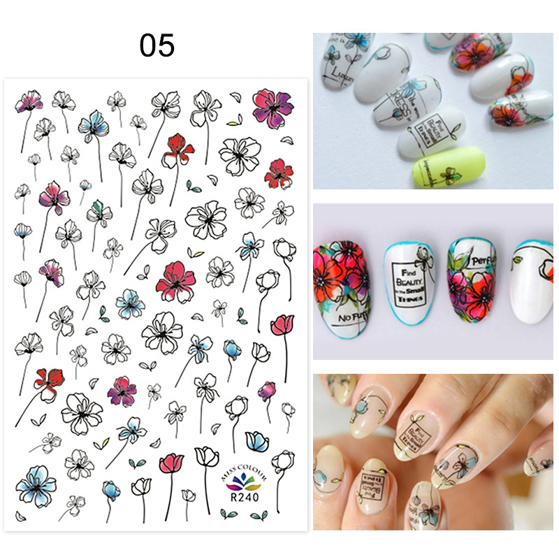 1 lap orosz szöveg 3D köröm matrica virág és betűátvivő csúszka Oroszország szavak köröm matricák manikűr tetoválás dekoráció