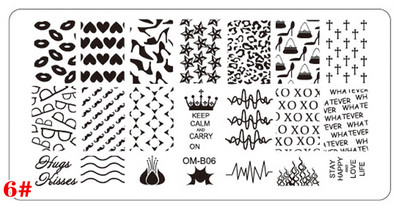 1 db téglalap körömbélyegző sablon rozsdamentes acél 6X12cm virág állatmintás nyomólap barkács köröm manikűr sablonok