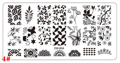 1 db téglalap körömbélyegző sablon rozsdamentes acél 6X12cm virág állatmintás nyomólap barkács köröm manikűr sablonok