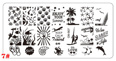 1 db téglalap körömbélyegző sablon rozsdamentes acél 6X12cm virág állatmintás nyomólap barkács köröm manikűr sablonok