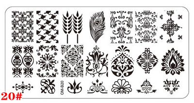 1 db téglalap körömbélyegző sablon rozsdamentes acél 6X12cm virág állatmintás nyomólap barkács köröm manikűr sablonok