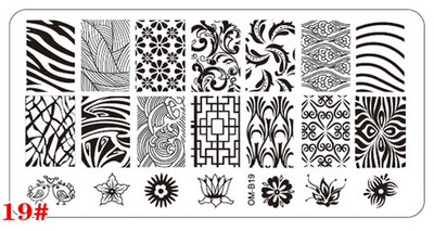 1 db téglalap körömbélyegző sablon rozsdamentes acél 6X12cm virág állatmintás nyomólap barkács köröm manikűr sablonok