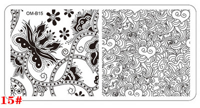 1 db téglalap körömbélyegző sablon rozsdamentes acél 6X12cm virág állatmintás nyomólap barkács köröm manikűr sablonok